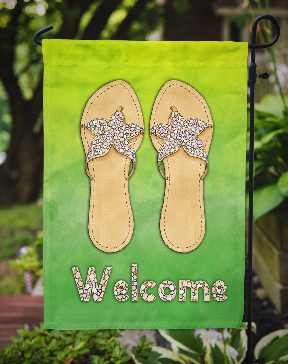 Flip Flops Welcome Garden Flag Mailbox Decorative Yard Banner Outside Patio Artwork for Flower Beds, Garden Size, Multicolor