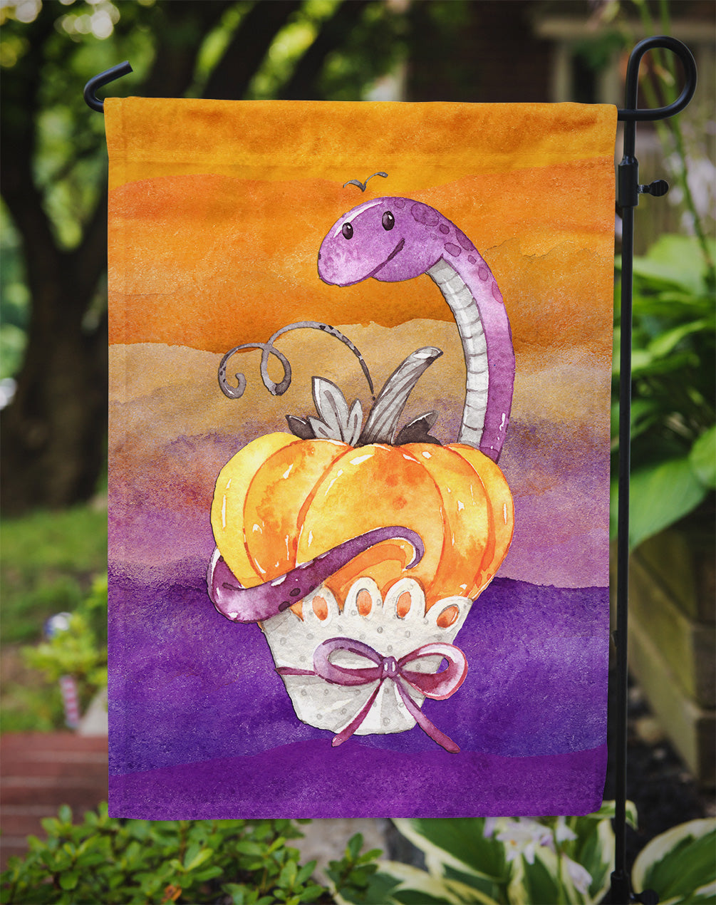 Halloween Pumpkin Snake Garden Flag Mailbox Decorative Yard Banner Outside Patio Artwork for Flower Beds, Garden Size, Multicolor