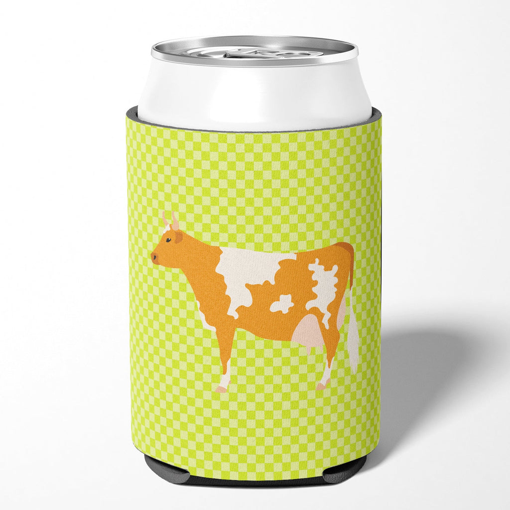 Guernsey Cow Green Can or Bottle Hugger Cooler Sleeve for Standard 12 oz Cans, Insulated Foam Beer & Soda Can Hugger Reusable