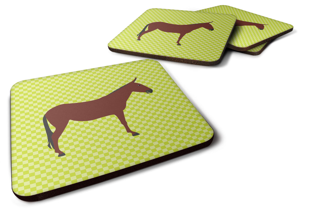 Hinny Horse Donkey Green Foam Coasters Set of 4 Cup Coasters for Indoor Outdoor, Tabletop Protection, Anti Slip, Mouse pad Material