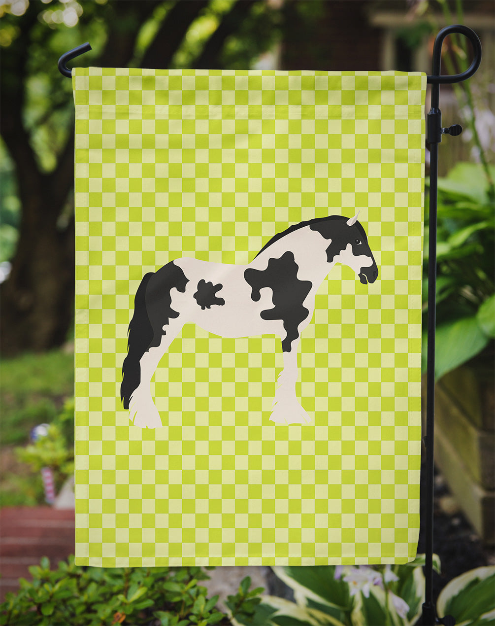 Cyldesdale Horse Green Garden Flag Mailbox Decorative Yard Banner Outside Patio Artwork for Flower Beds, Garden Size, Multicolor