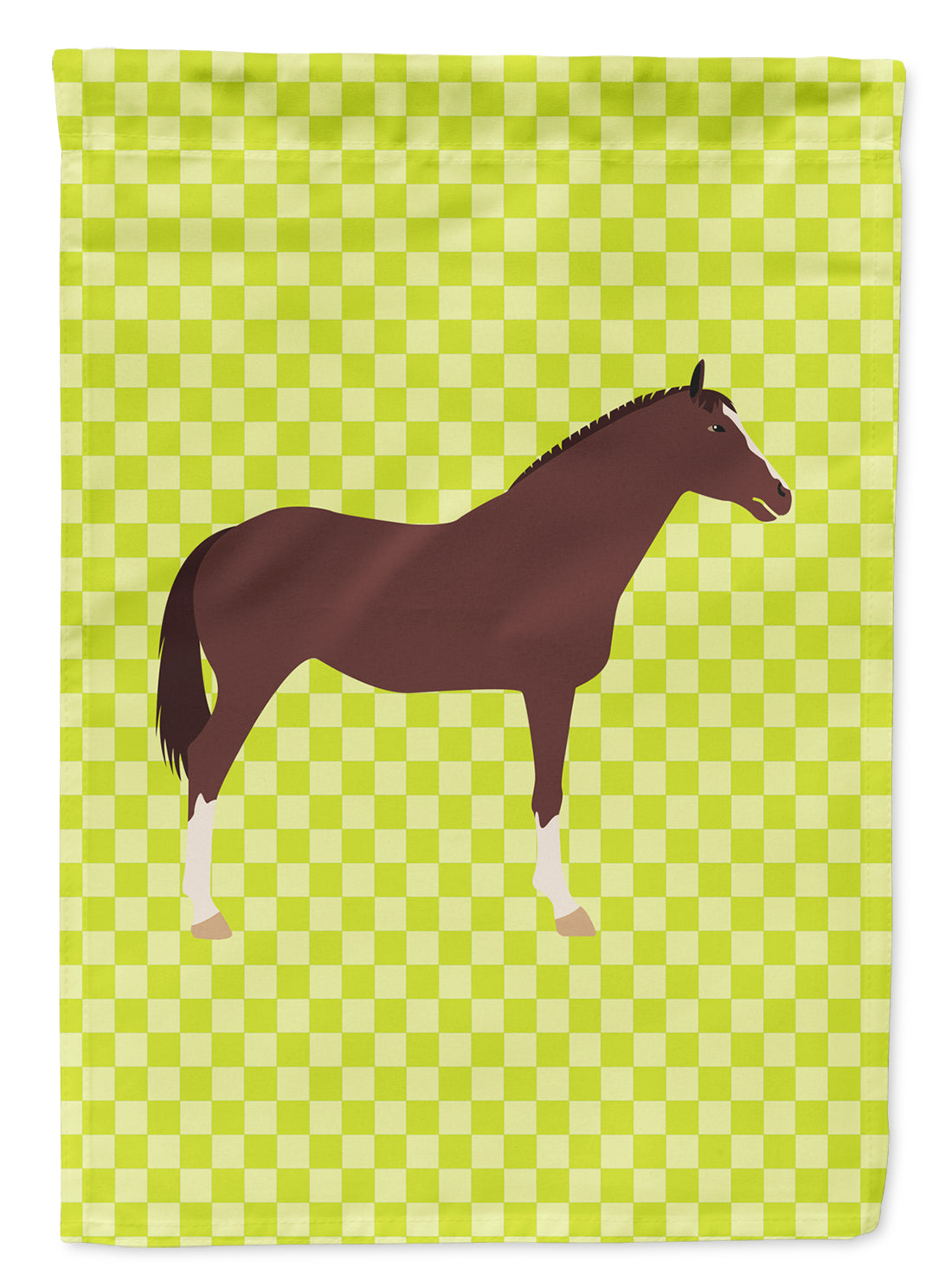 English Thoroughbred Horse Green Garden Flag Mailbox Decorative Yard Banner Outside Patio Artwork for Flower Beds, Garden Size, Multicolor