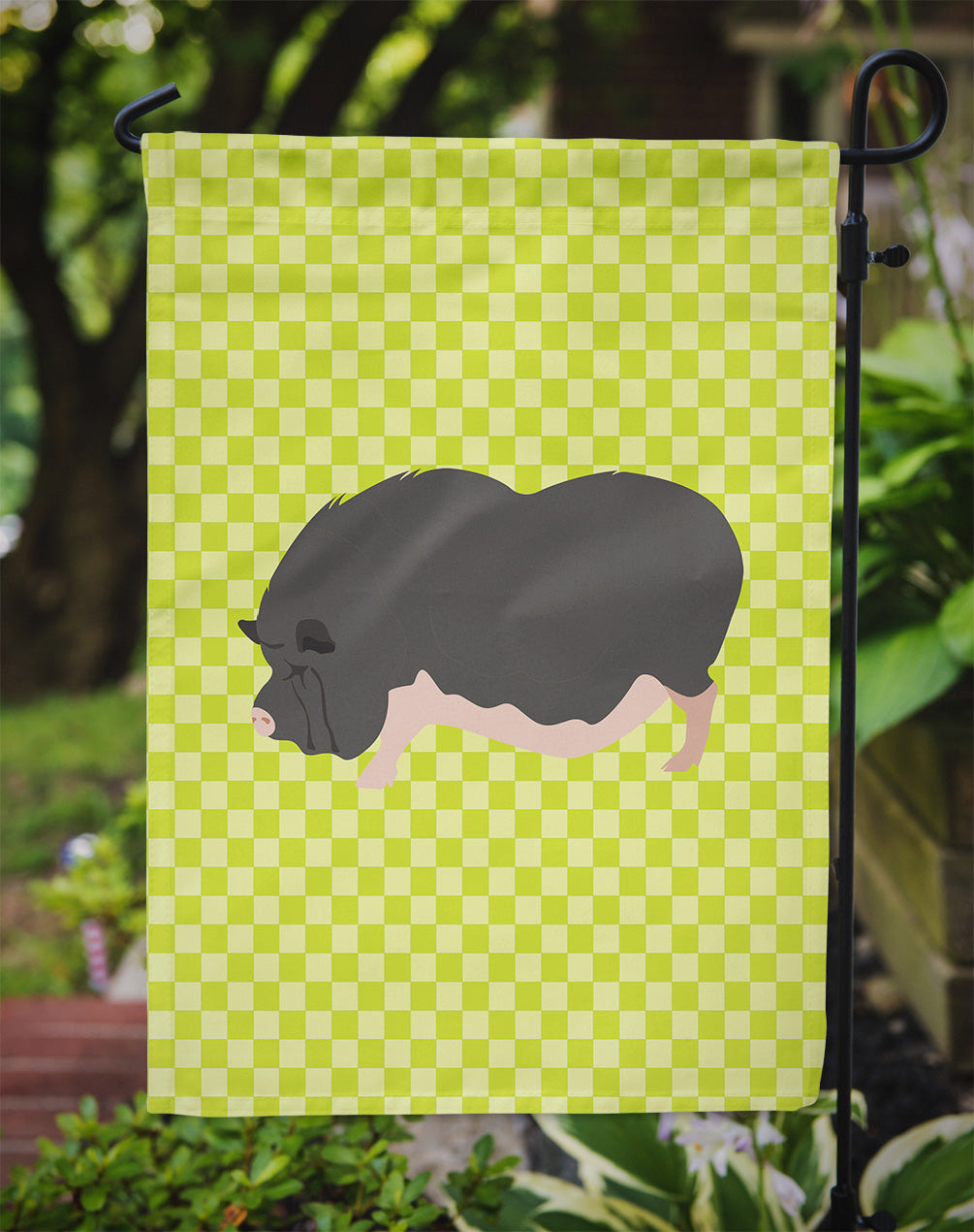 Vietnamese Pot-Bellied Pig Green Garden Flag Mailbox Decorative Yard Banner Outside Patio Artwork for Flower Beds, Garden Size, Multicolor