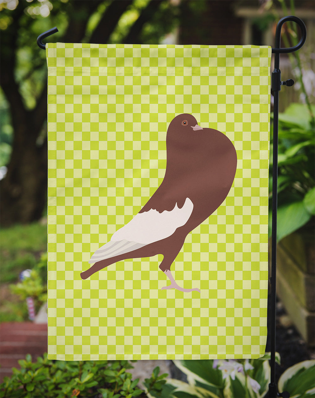 English Pouter Pigeon Green Garden Flag Mailbox Decorative Yard Banner Outside Patio Artwork for Flower Beds, Garden Size, Multicolor