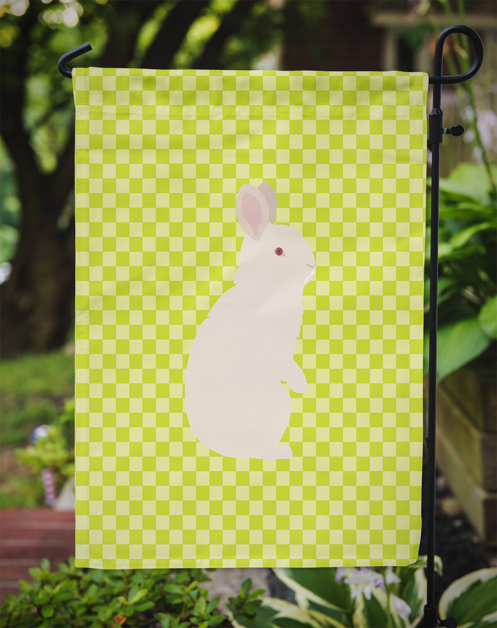 New Zealand White Rabbit Green Garden Flag Mailbox Decorative Yard Banner Outside Patio Artwork for Flower Beds, Garden Size, Multicolor