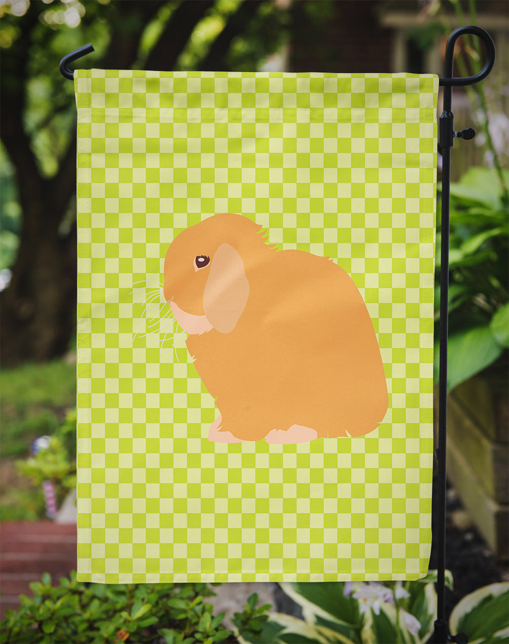 Holland Lop Rabbit Green Garden Flag Mailbox Decorative Yard Banner Outside Patio Artwork for Flower Beds, Garden Size, Multicolor