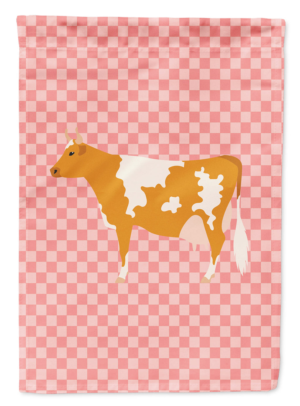 Guernsey Cow Pink Check Garden Flag Mailbox Decorative Yard Banner Outside Patio Artwork for Flower Beds, Garden Size, Multicolor