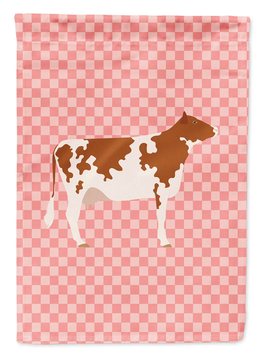 Ayrshire Cow Pink Check Garden Flag Mailbox Decorative Yard Banner Outside Patio Artwork for Flower Beds, Garden Size, Multicolor