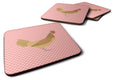 Frisian Friesian Chicken Pink Check Foam Coasters Set of 4 Cup Coasters for Indoor Outdoor, Tabletop Protection, Anti Slip, Mouse pad Material