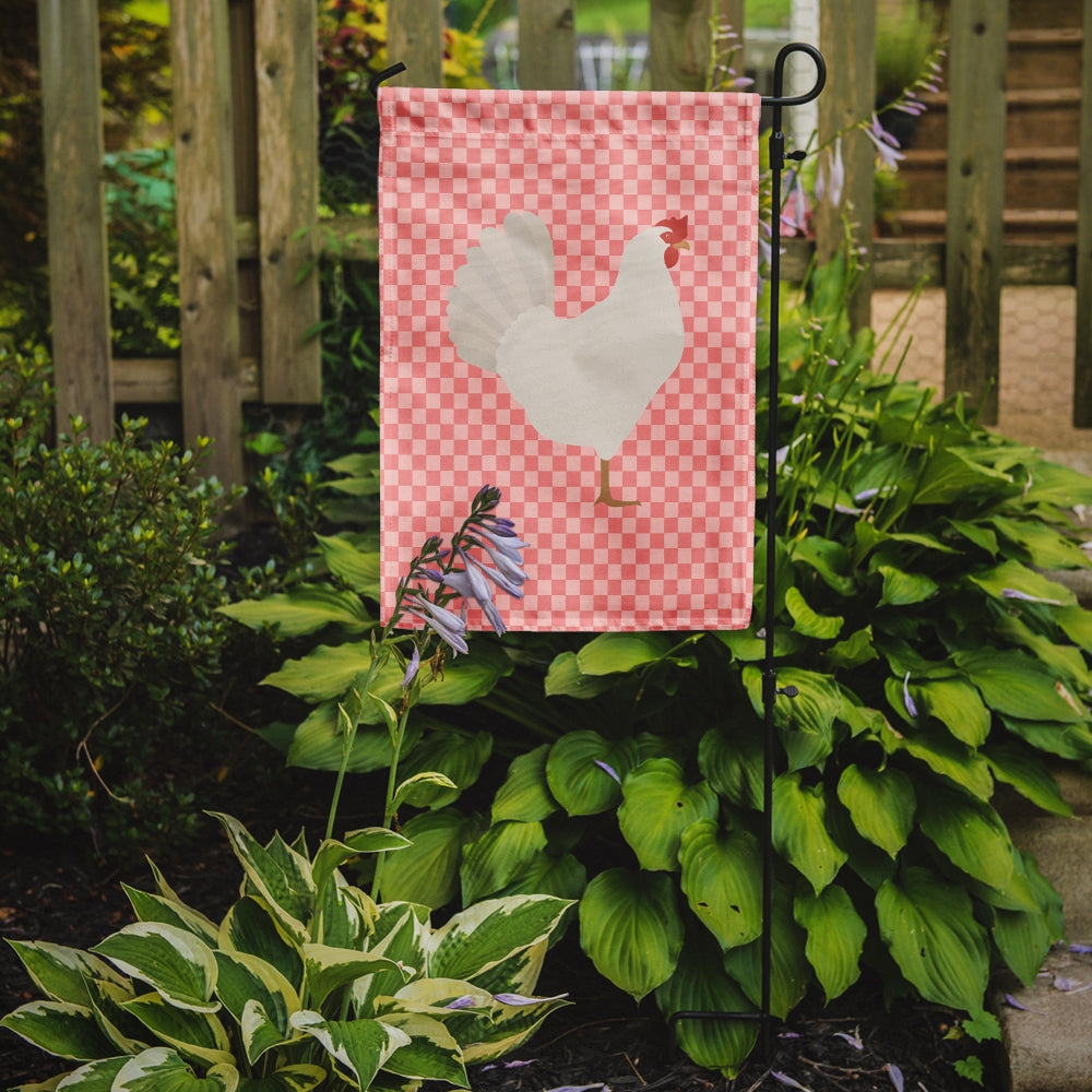 Leghorn Chicken Pink Check Garden Flag Mailbox Decorative Yard Banner Outside Patio Artwork for Flower Beds, Garden Size, Multicolor