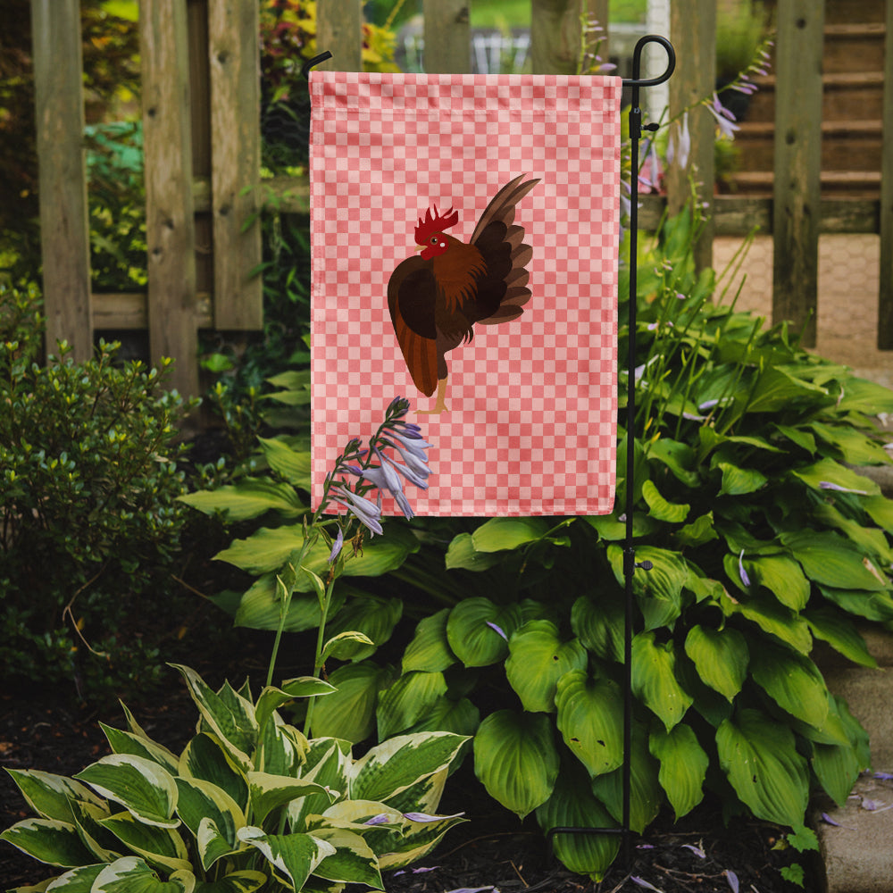 Malaysian Serama Chicken Pink Check Garden Flag Mailbox Decorative Yard Banner Outside Patio Artwork for Flower Beds, Garden Size, Multicolor