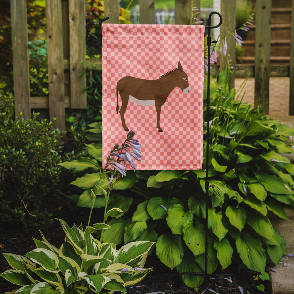 Cotentin Donkey Pink Check Garden Flag Mailbox Decorative Yard Banner Outside Patio Artwork for Flower Beds, Garden Size, Multicolor