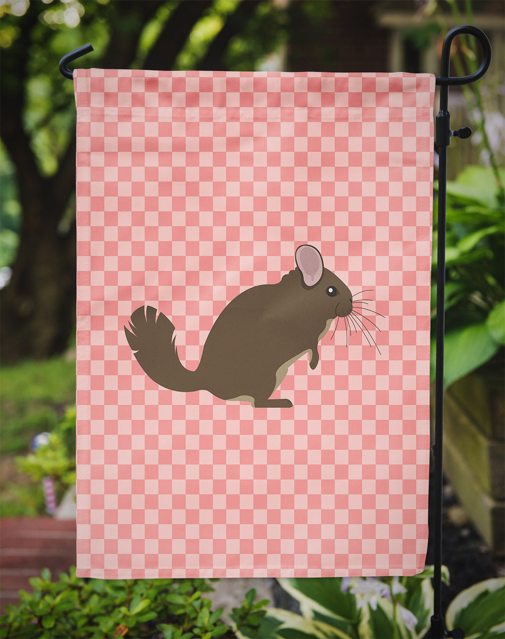 Chinchilla Pink Check Garden Flag Mailbox Decorative Yard Banner Outside Patio Artwork for Flower Beds, Garden Size, Multicolor