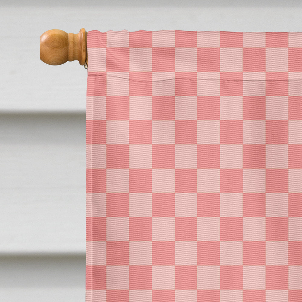 Alpine Goat Pink Check House Flag 28x40 Porch Sleeve Pole Decorative Outside Yard Banner Artwork Wall Hanging, Polyester
