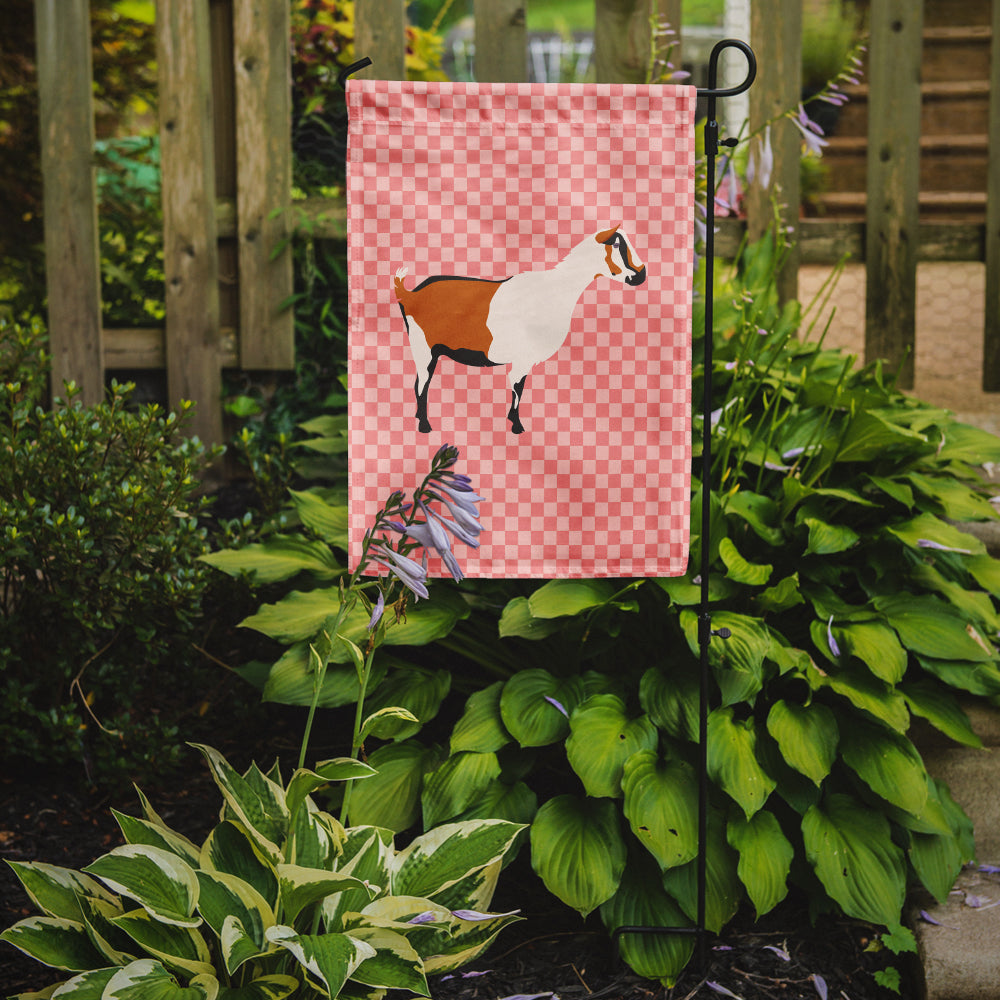 Alpine Goat Pink Check Garden Flag Mailbox Decorative Yard Banner Outside Patio Artwork for Flower Beds, Garden Size, Multicolor