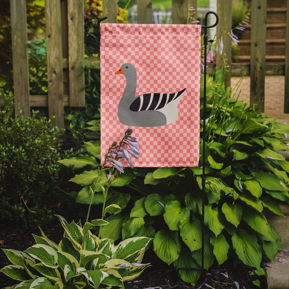 Pilgrim Goose Pink Check Garden Flag Mailbox Decorative Yard Banner Outside Patio Artwork for Flower Beds, Garden Size, Multicolor