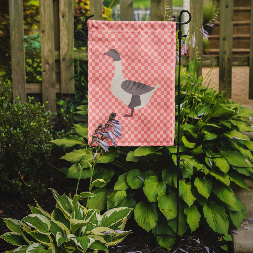 Buff Grey Back Goose Pink Check Garden Flag Mailbox Decorative Yard Banner Outside Patio Artwork for Flower Beds, Garden Size, Multicolor