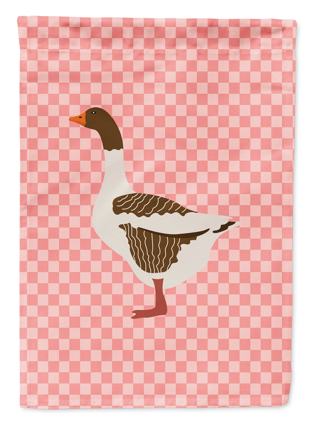 Pomeranian Rogener Goose Pink Check Garden Flag Mailbox Decorative Yard Banner Outside Patio Artwork for Flower Beds, Garden Size, Multicolor