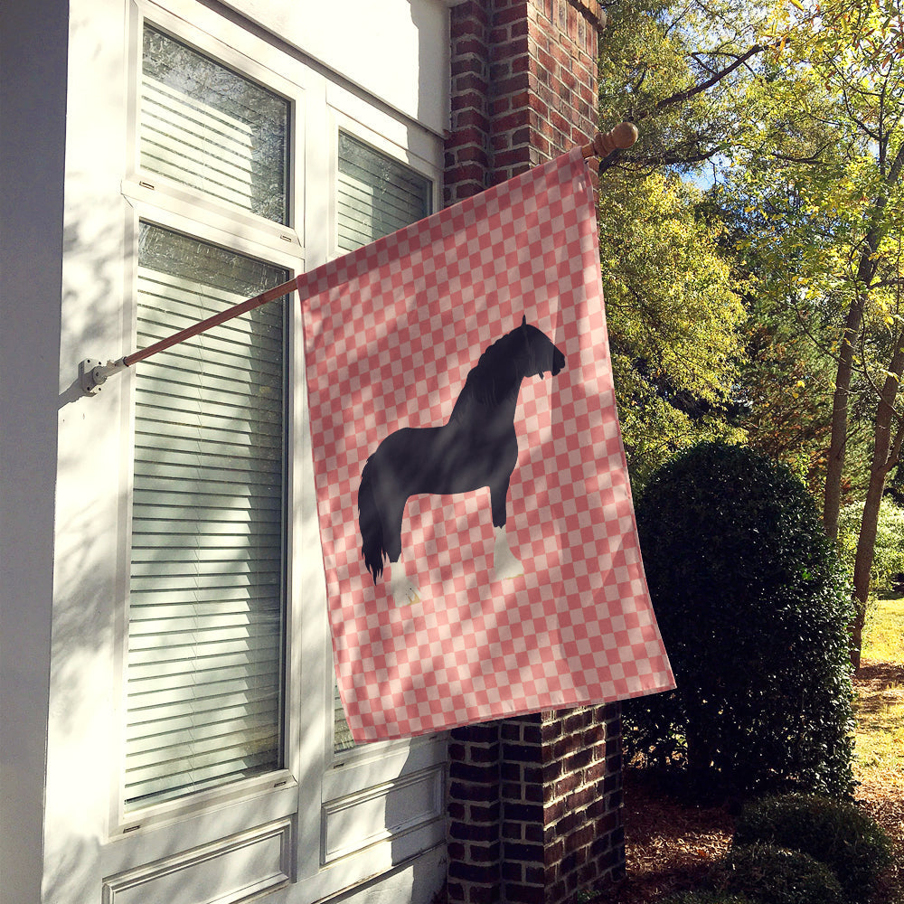 Pomeranian Rogener Goose Pink Check House Flag 28x40 Porch Sleeve Pole Decorative Outside Yard Banner Artwork Wall Hanging, Polyester