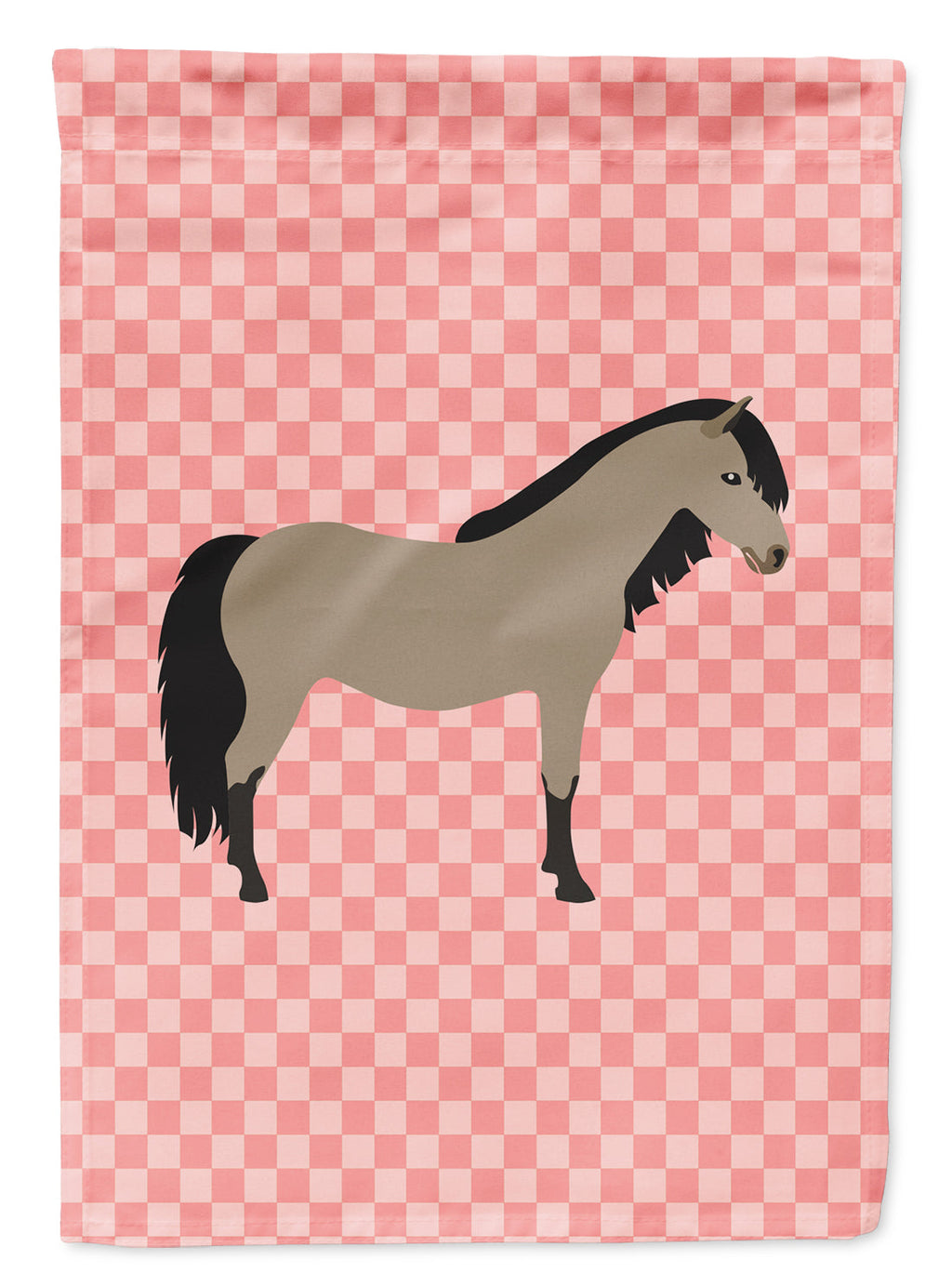 Welsh Pony Horse Pink Check Garden Flag Mailbox Decorative Yard Banner Outside Patio Artwork for Flower Beds, Garden Size, Multicolor