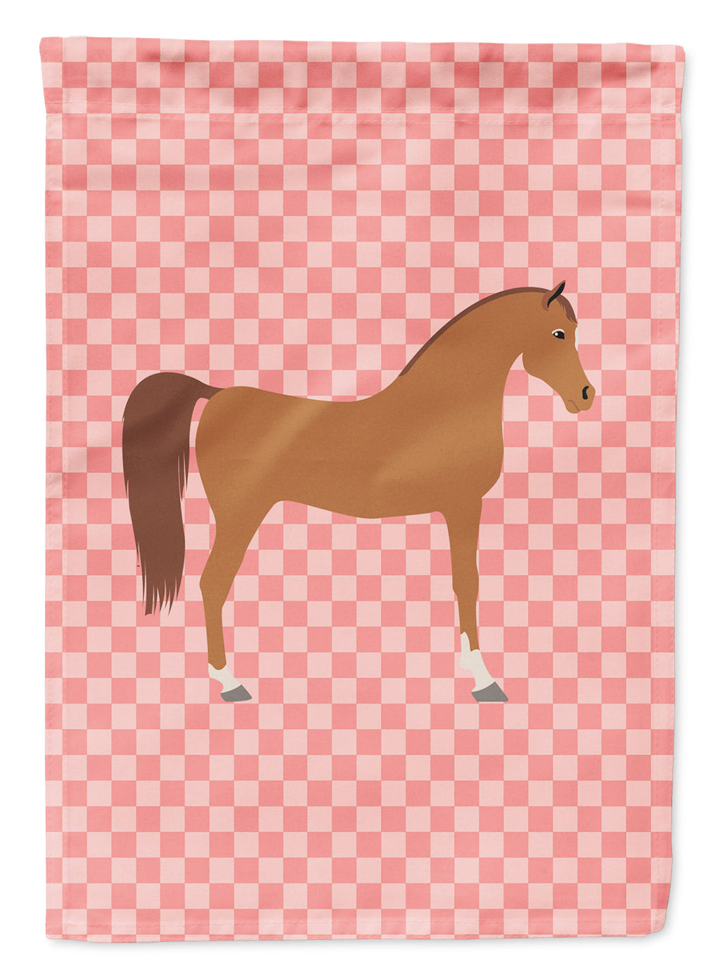Arabian Horse Pink Check Garden Flag Mailbox Decorative Yard Banner Outside Patio Artwork for Flower Beds, Garden Size, Multicolor
