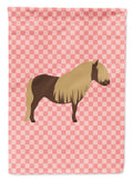 Shetland Pony Horse Pink Check Garden Flag Mailbox Decorative Yard Banner Outside Patio Artwork for Flower Beds, Garden Size, Multicolor