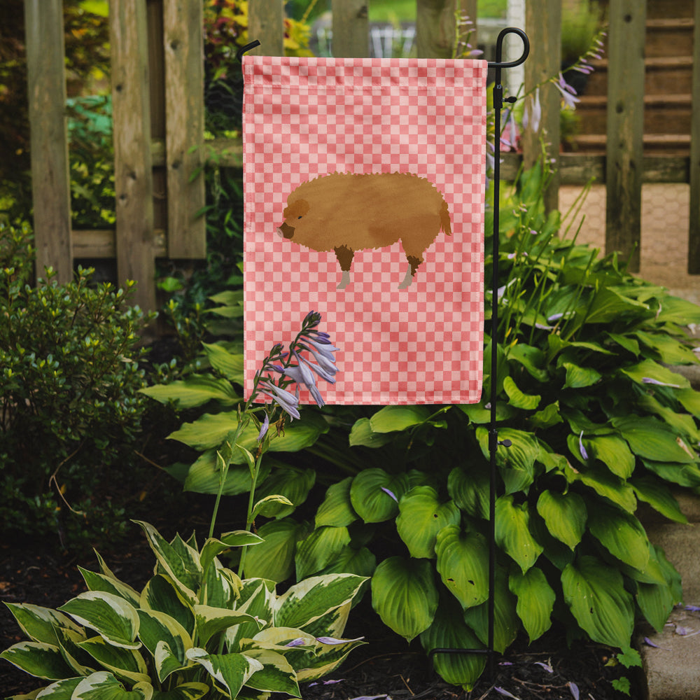 Hungarian Mangalica Pig Pink Check Garden Flag Mailbox Decorative Yard Banner Outside Patio Artwork for Flower Beds, Garden Size, Multicolor