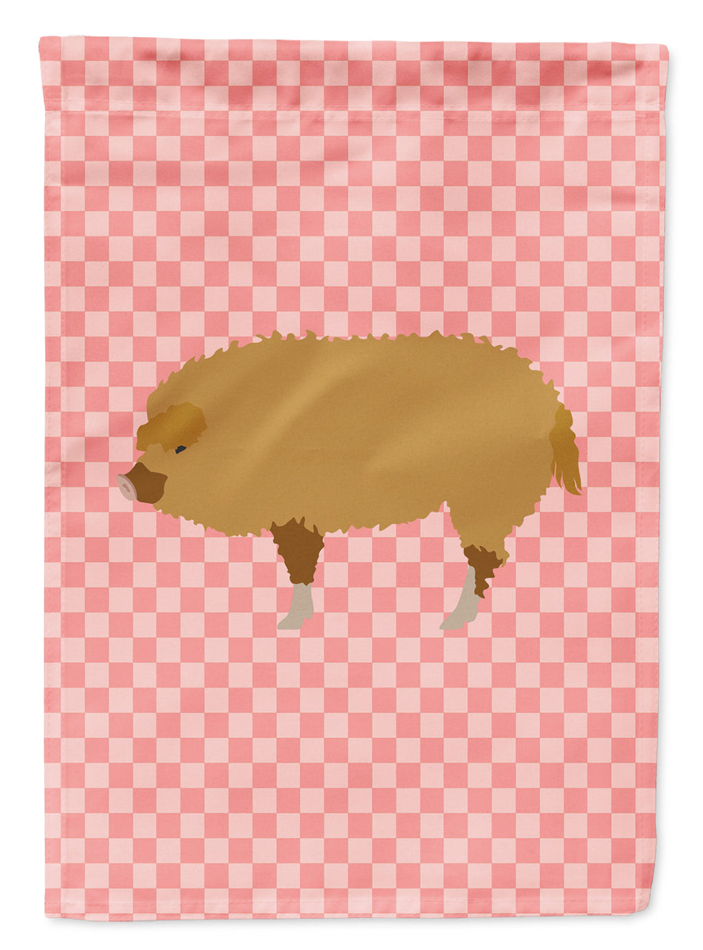 Hungarian Mangalica Pig Pink Check Garden Flag Mailbox Decorative Yard Banner Outside Patio Artwork for Flower Beds, Garden Size, Multicolor