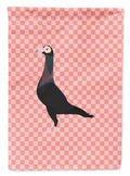 English Carrier Pigeon Pink Check Garden Flag Mailbox Decorative Yard Banner Outside Patio Artwork for Flower Beds, Garden Size, Multicolor