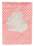 Silver Fantail Pigeon Pink Check Garden Flag Mailbox Decorative Yard Banner Outside Patio Artwork for Flower Beds, Garden Size, Multicolor