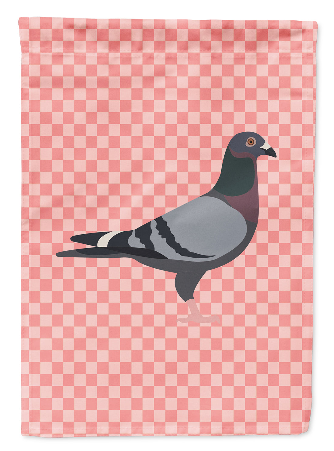 Racing Pigeon Pink Check Garden Flag Mailbox Decorative Yard Banner Outside Patio Artwork for Flower Beds, Garden Size, Multicolor