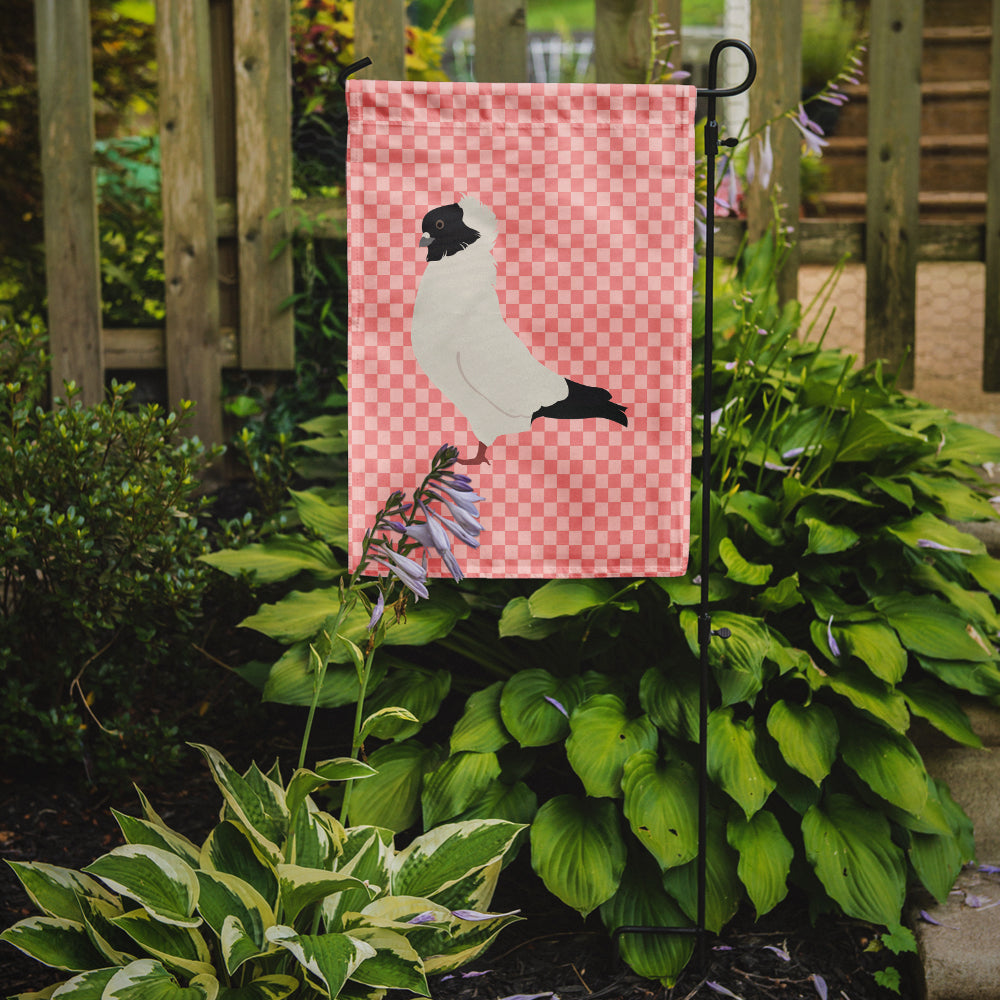 Nun Pigeon Pink Check Garden Flag Mailbox Decorative Yard Banner Outside Patio Artwork for Flower Beds, Garden Size, Multicolor