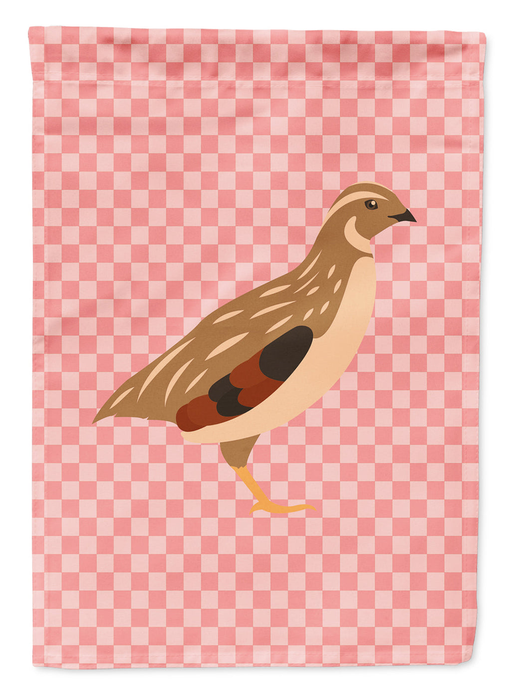 Golden Phoenix Quail Pink Check Garden Flag Mailbox Decorative Yard Banner Outside Patio Artwork for Flower Beds, Garden Size, Multicolor