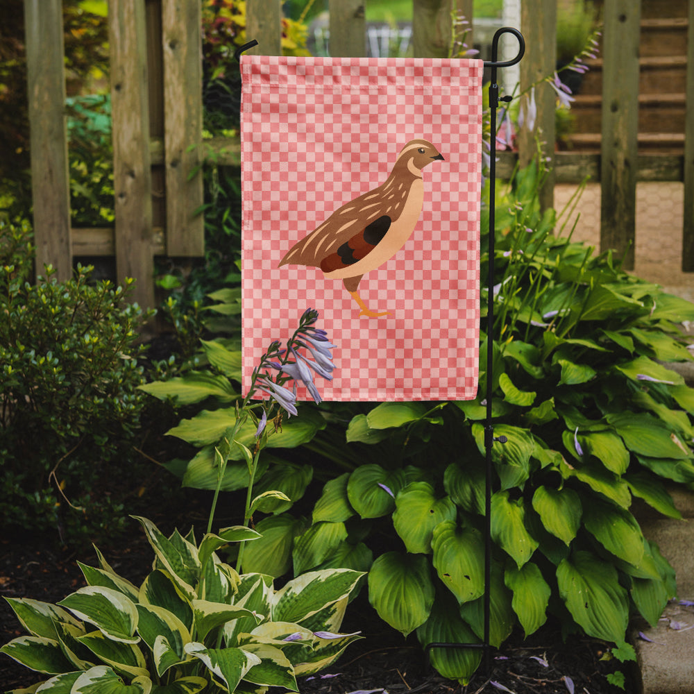 Golden Phoenix Quail Pink Check Garden Flag Mailbox Decorative Yard Banner Outside Patio Artwork for Flower Beds, Garden Size, Multicolor