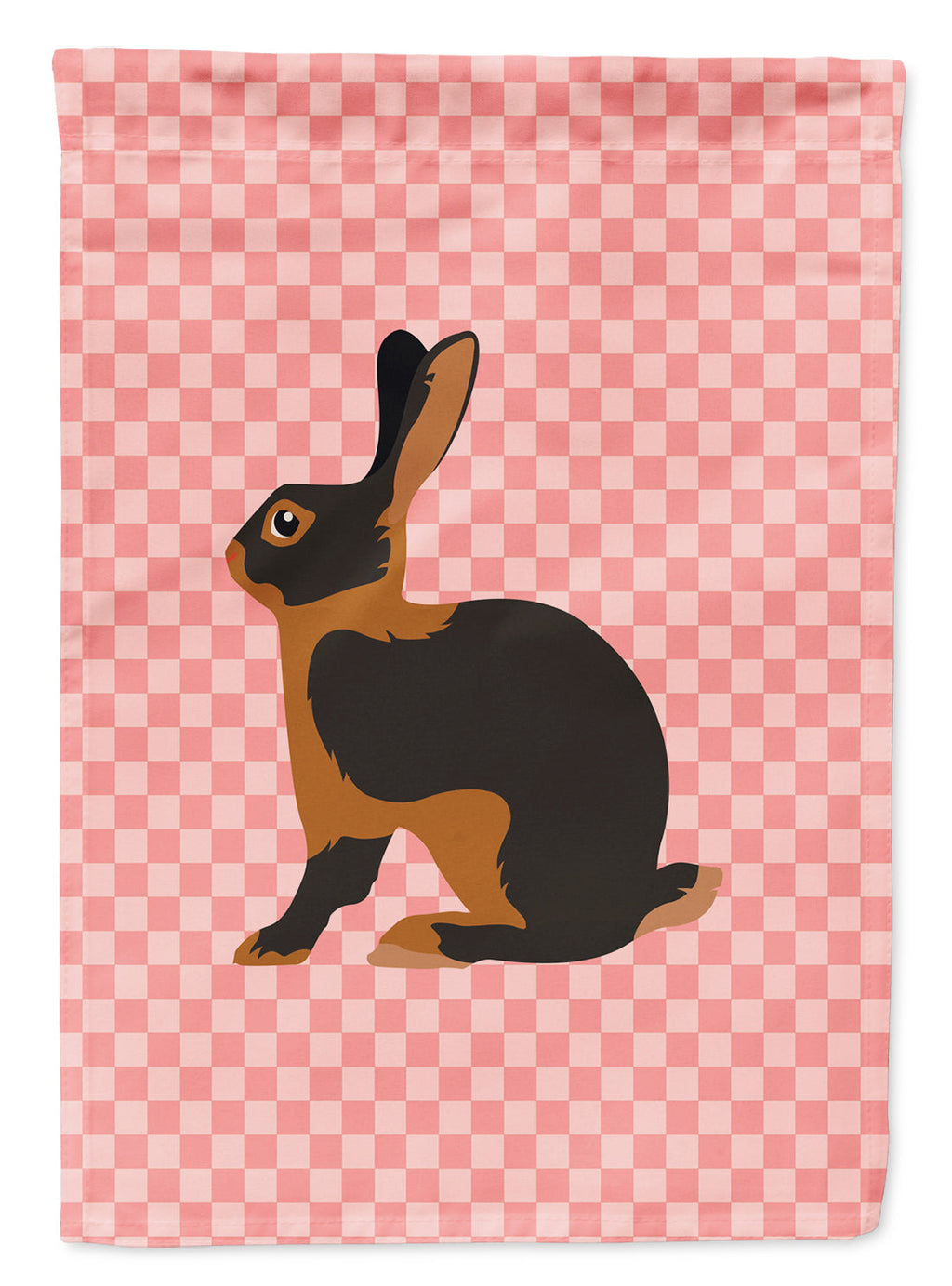 Tan Rabbit Pink Check Garden Flag Mailbox Decorative Yard Banner Outside Patio Artwork for Flower Beds, Garden Size, Multicolor