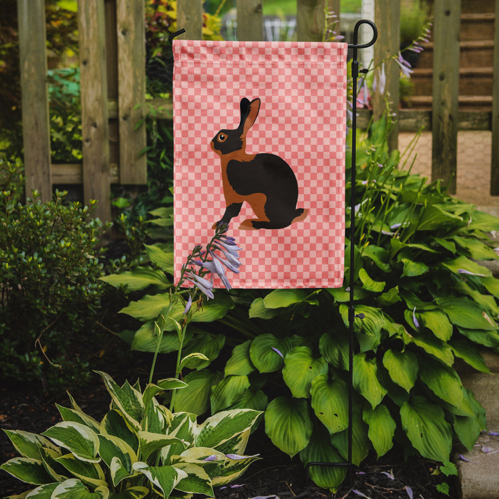 Tan Rabbit Pink Check Garden Flag Mailbox Decorative Yard Banner Outside Patio Artwork for Flower Beds, Garden Size, Multicolor