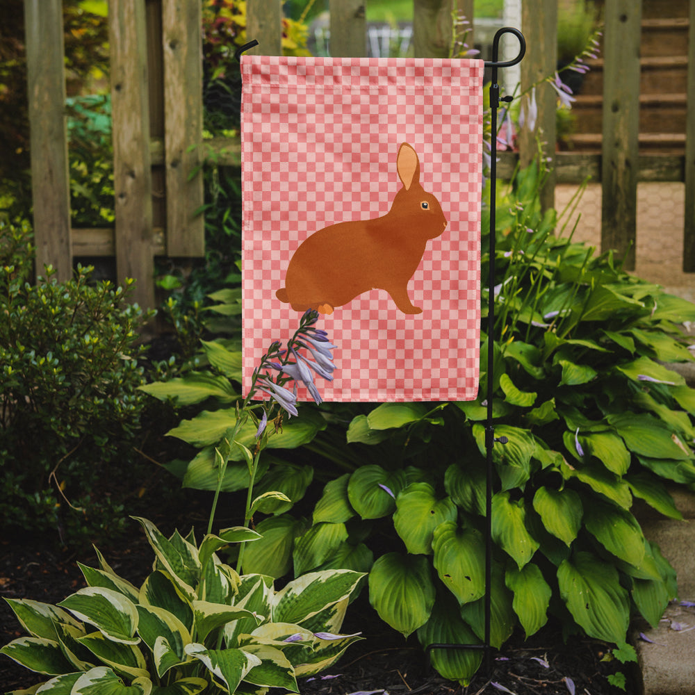 Rex Rabbit Pink Check Garden Flag Mailbox Decorative Yard Banner Outside Patio Artwork for Flower Beds, Garden Size, Multicolor