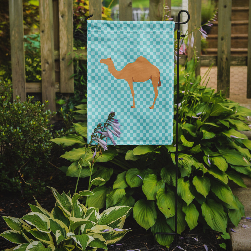 Arabian Camel Dromedary Blue Check Garden Flag Mailbox Decorative Yard Banner Outside Patio Artwork for Flower Beds, Garden Size, Multicolor