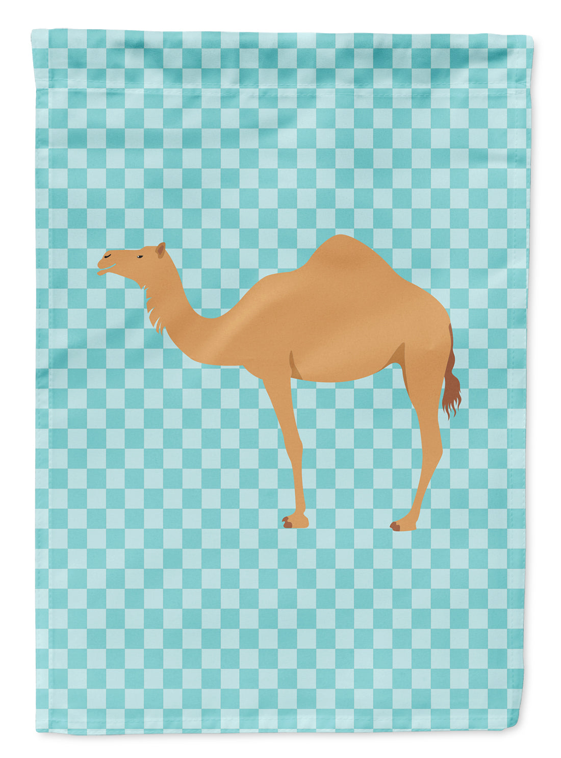 Arabian Camel Dromedary Blue Check Garden Flag Mailbox Decorative Yard Banner Outside Patio Artwork for Flower Beds, Garden Size, Multicolor