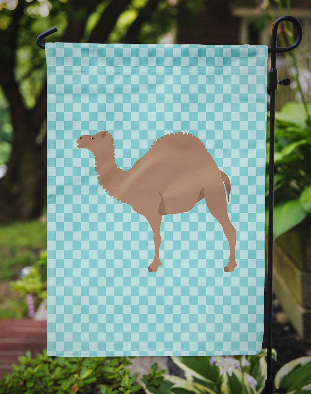 F1 Hybrid Camel Blue Check Garden Flag Mailbox Decorative Yard Banner Outside Patio Artwork for Flower Beds, Garden Size, Multicolor