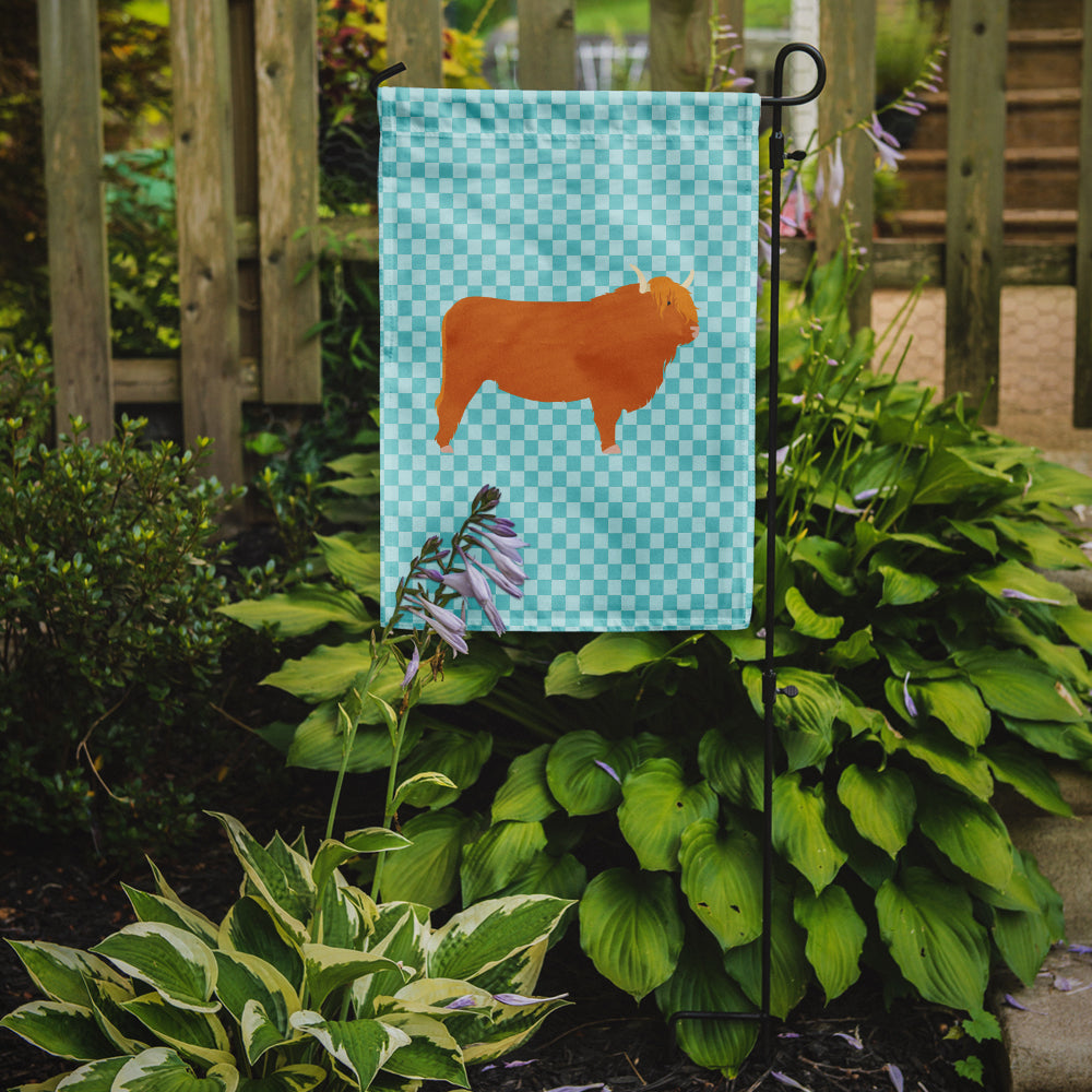 Highland Cow Blue Check Garden Flag Mailbox Decorative Yard Banner Outside Patio Artwork for Flower Beds, Garden Size, Multicolor