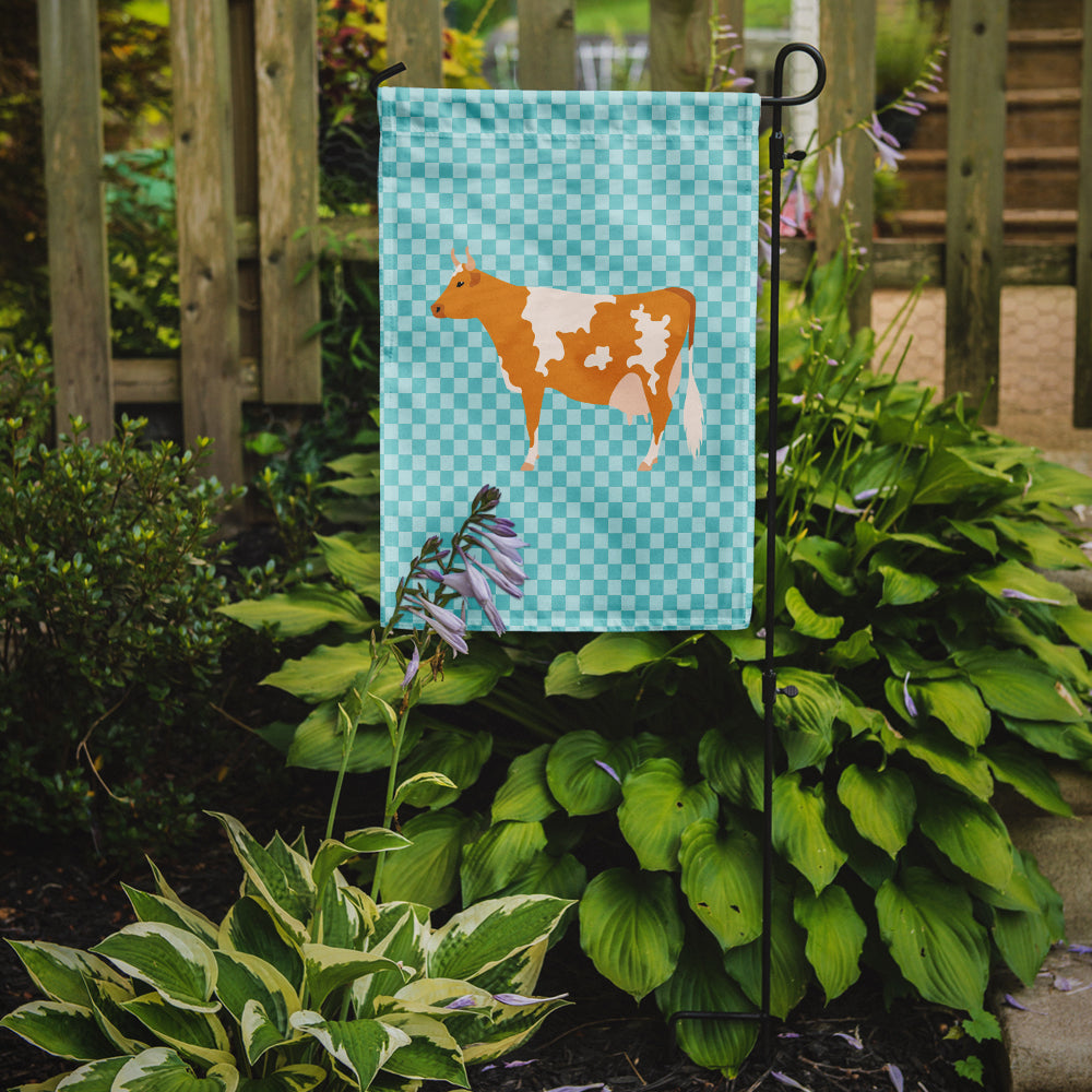 Guernsey Cow Blue Check Garden Flag Mailbox Decorative Yard Banner Outside Patio Artwork for Flower Beds, Garden Size, Multicolor