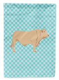 Charolais Cow Blue Check Garden Flag Mailbox Decorative Yard Banner Outside Patio Artwork for Flower Beds, Garden Size, Multicolor