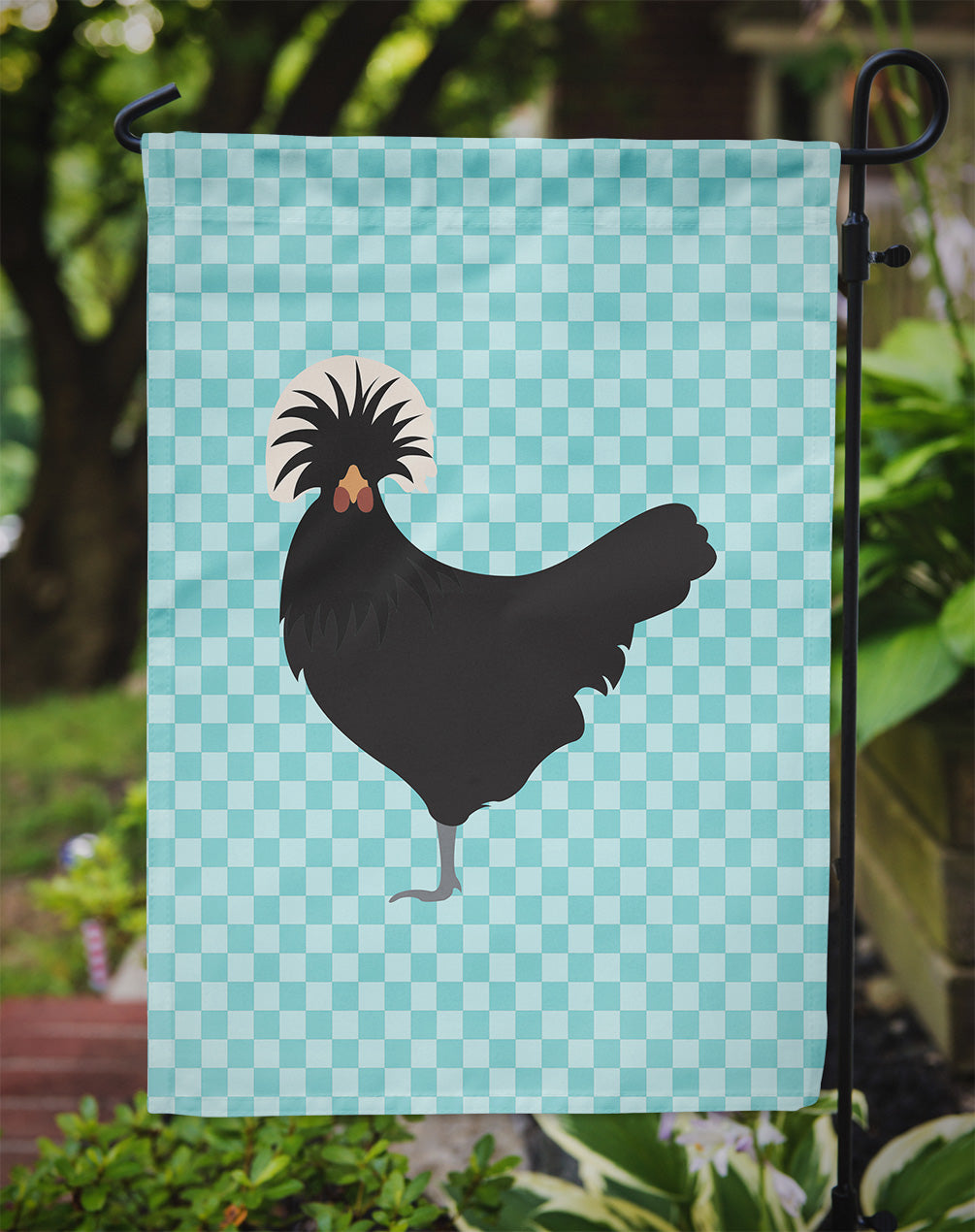 Polish Poland Chicken Blue Check Garden Flag Mailbox Decorative Yard Banner Outside Patio Artwork for Flower Beds, Garden Size, Multicolor