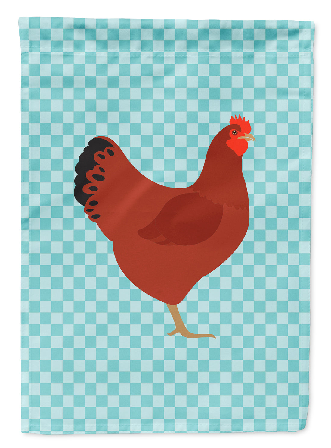 New Hampshire Red Chicken Blue Check Garden Flag Mailbox Decorative Yard Banner Outside Patio Artwork for Flower Beds, Garden Size, Multicolor
