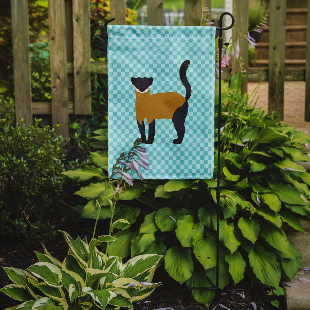 Yellow-Throated Marten Blue Check Garden Flag Mailbox Decorative Yard Banner Outside Patio Artwork for Flower Beds, Garden Size, Multicolor