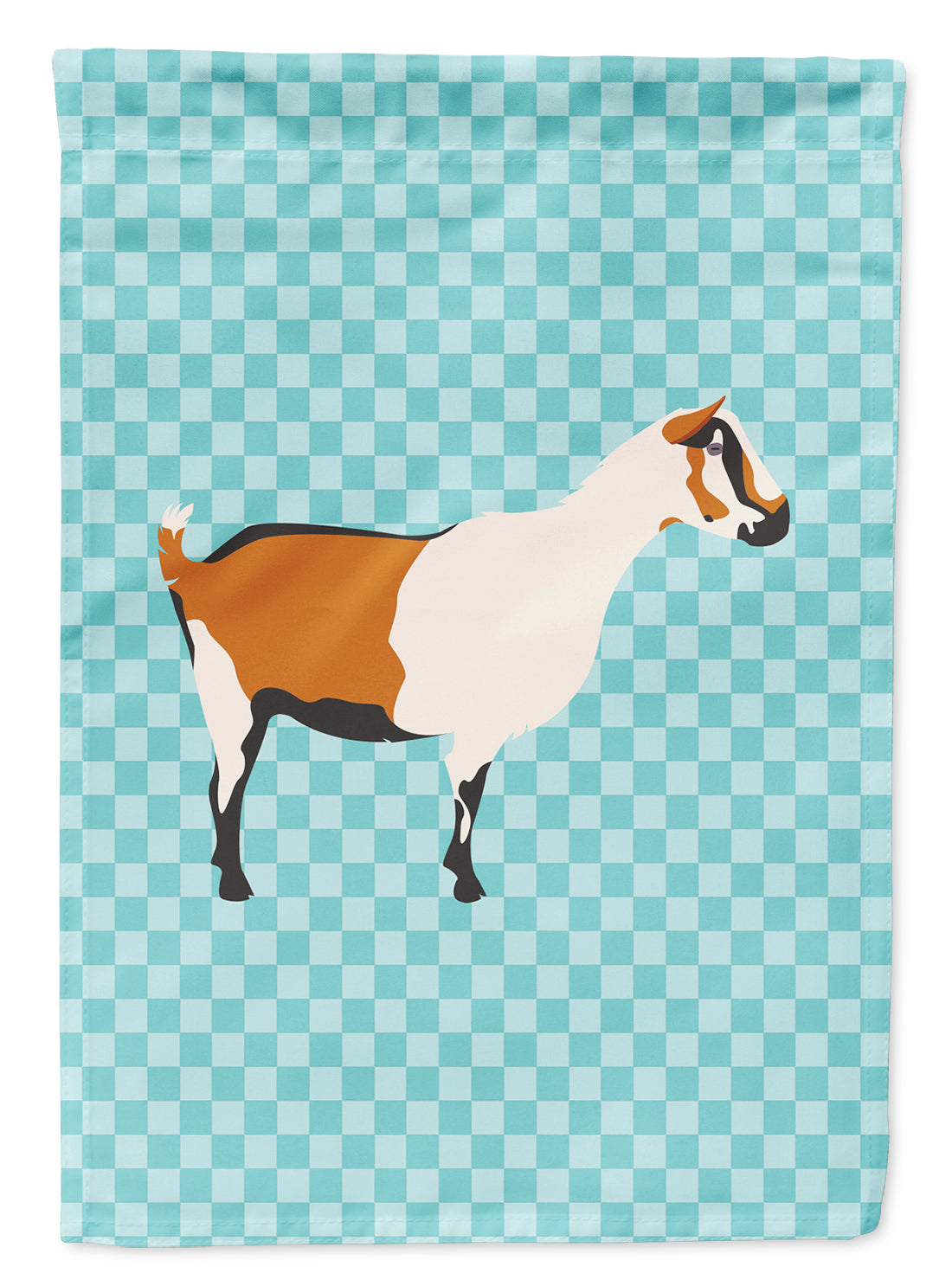 Alpine Goat Blue Check Garden Flag Mailbox Decorative Yard Banner Outside Patio Artwork for Flower Beds, Garden Size, Multicolor