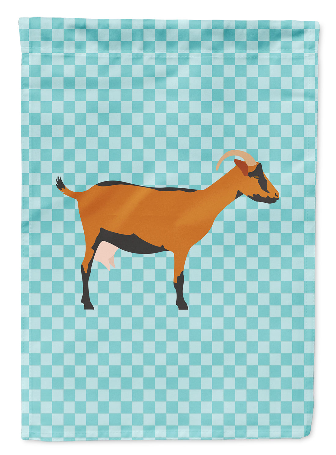 Oberhasli Goat Blue Check Garden Flag Mailbox Decorative Yard Banner Outside Patio Artwork for Flower Beds, Garden Size, Multicolor