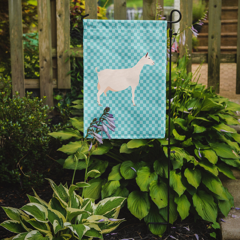Saanen Goat Blue Check Garden Flag Mailbox Decorative Yard Banner Outside Patio Artwork for Flower Beds, Garden Size, Multicolor