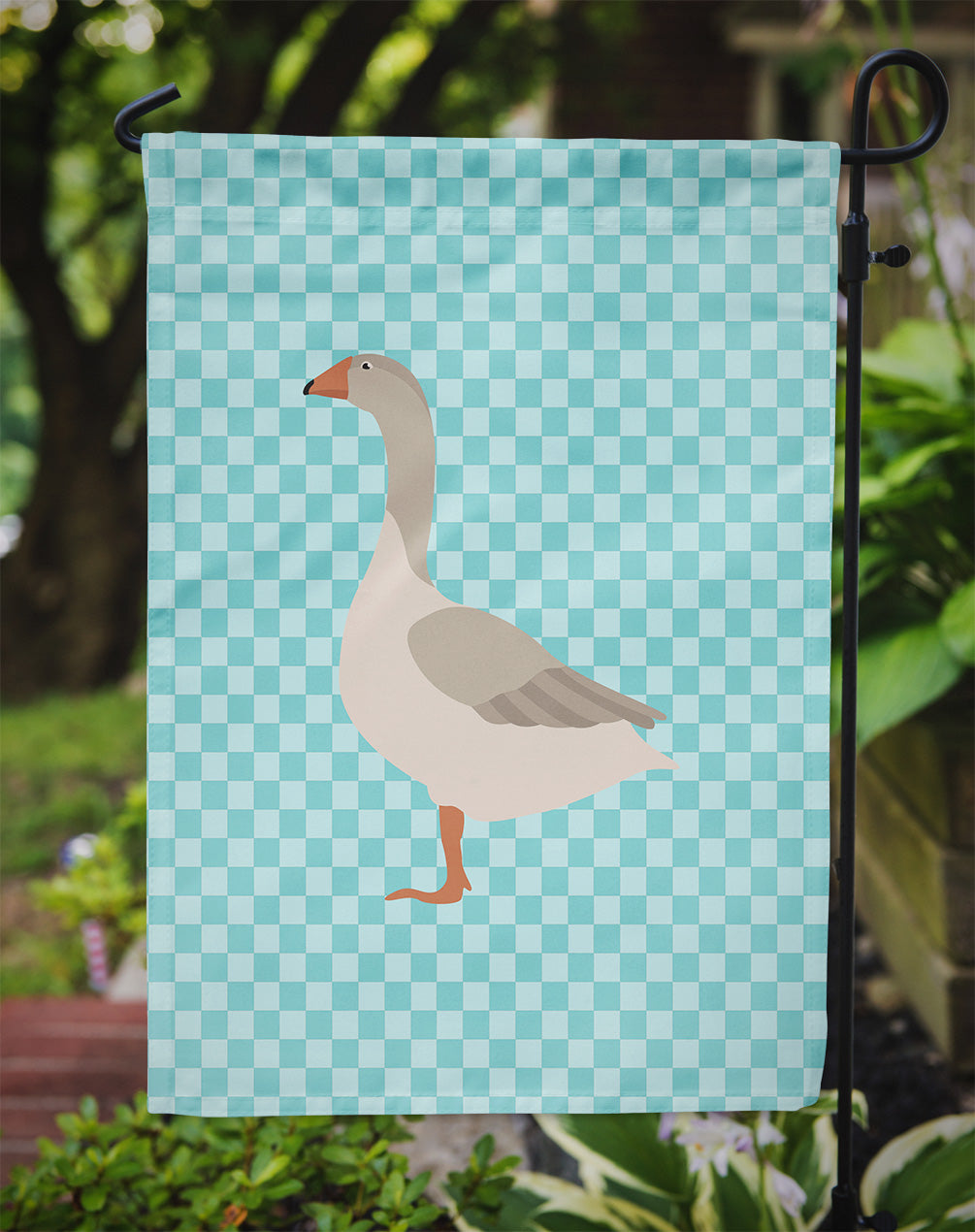Steinbacher Goose Blue Check Garden Flag Mailbox Decorative Yard Banner Outside Patio Artwork for Flower Beds, Garden Size, Multicolor